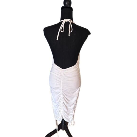 Princess Polly Ribbed Halter Dress – White Bodycon - Picture 3 of 7